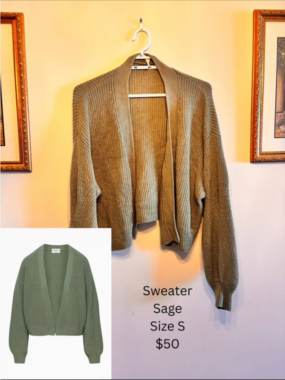 Wilfred Sage Open-Front Ribbed Cardigan